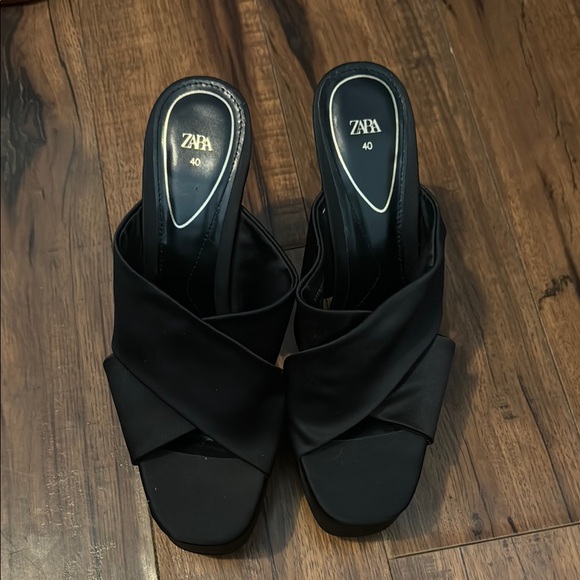 Zara Platform High Heel Open Toe Criss Cross Style - Picture 1 of 4